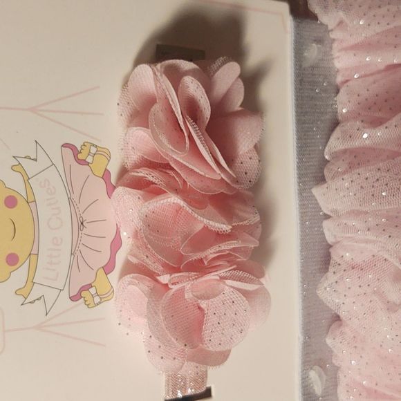 LITTLE CUTIES 3 piece set. Size 0-6mos. Tutu, headwrap, footwrap. NWT - Picture 3 of 16